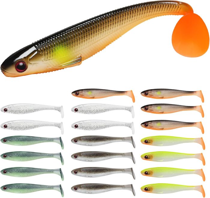TRUSCEND Easy Catch Soft Lures, Unique Vibrating Swim Action and Trembly Sinking Move for More Bites, Amazing Soft Swimbaits for Family Fishing, Well-Made Fishing Lures for Bass Trout Crappie Walleye - Image 9